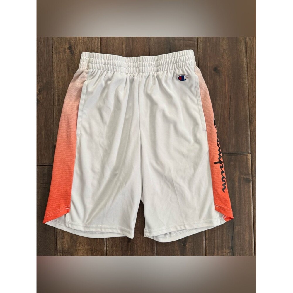 Champion Activewear Athleticwear White with Orange Shorts Boys M